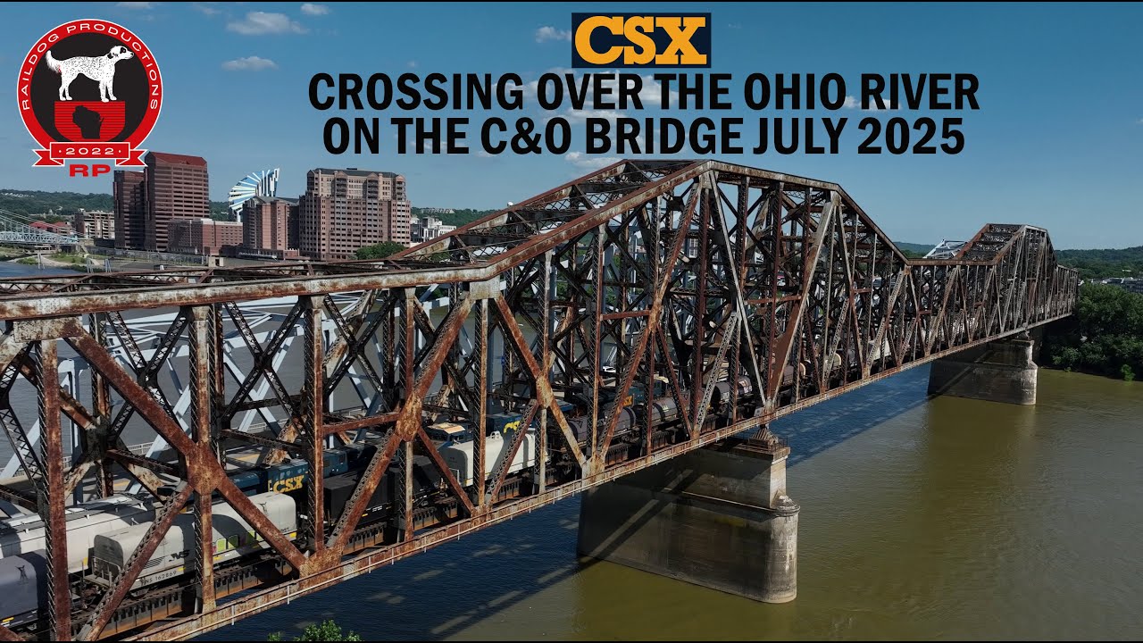 CSX In Cincinnati Crossing Over The Ohio River On The C&O Bridge July 2025