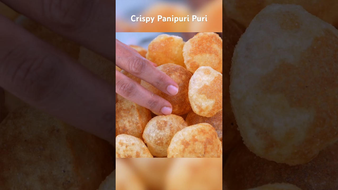 Piles of puffed crispy panipuri puri | #panipuripurirecipe #golgappe #puchka #sheetalkitchen