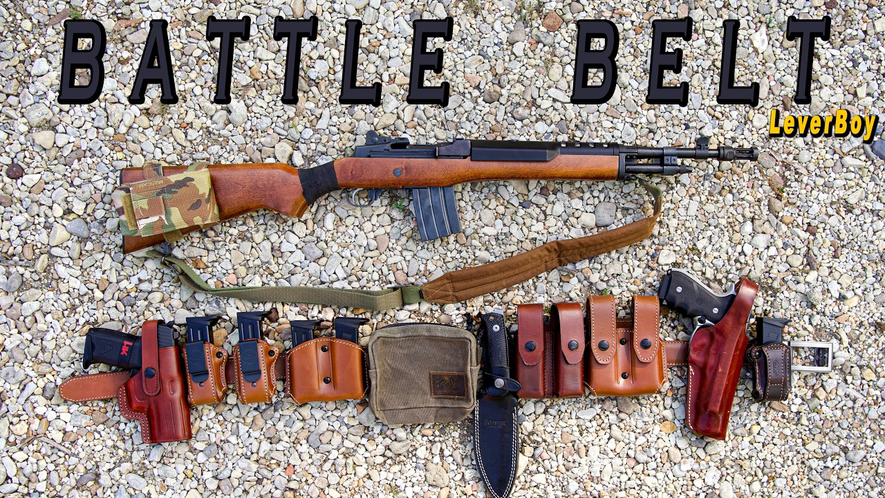 My Mini 14 Leather Battle Belt  -  You Have to see This!