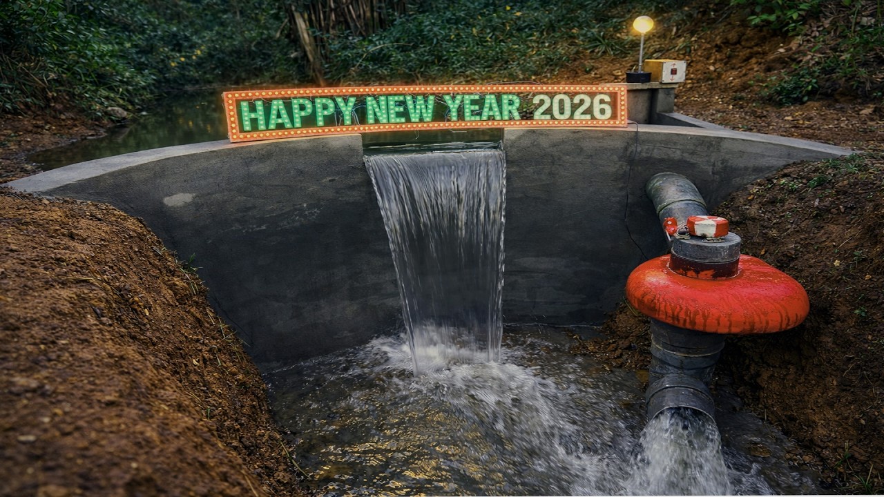 Construction of a hydroelectric dam to welcome the new year 2026.