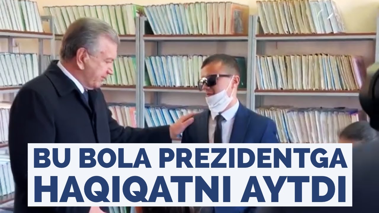 Bu bola aytgan gapi uchun. Prezident Shavkat Mirziyoyev Samarqand 59-son ko'zi ojizlar maktabida.