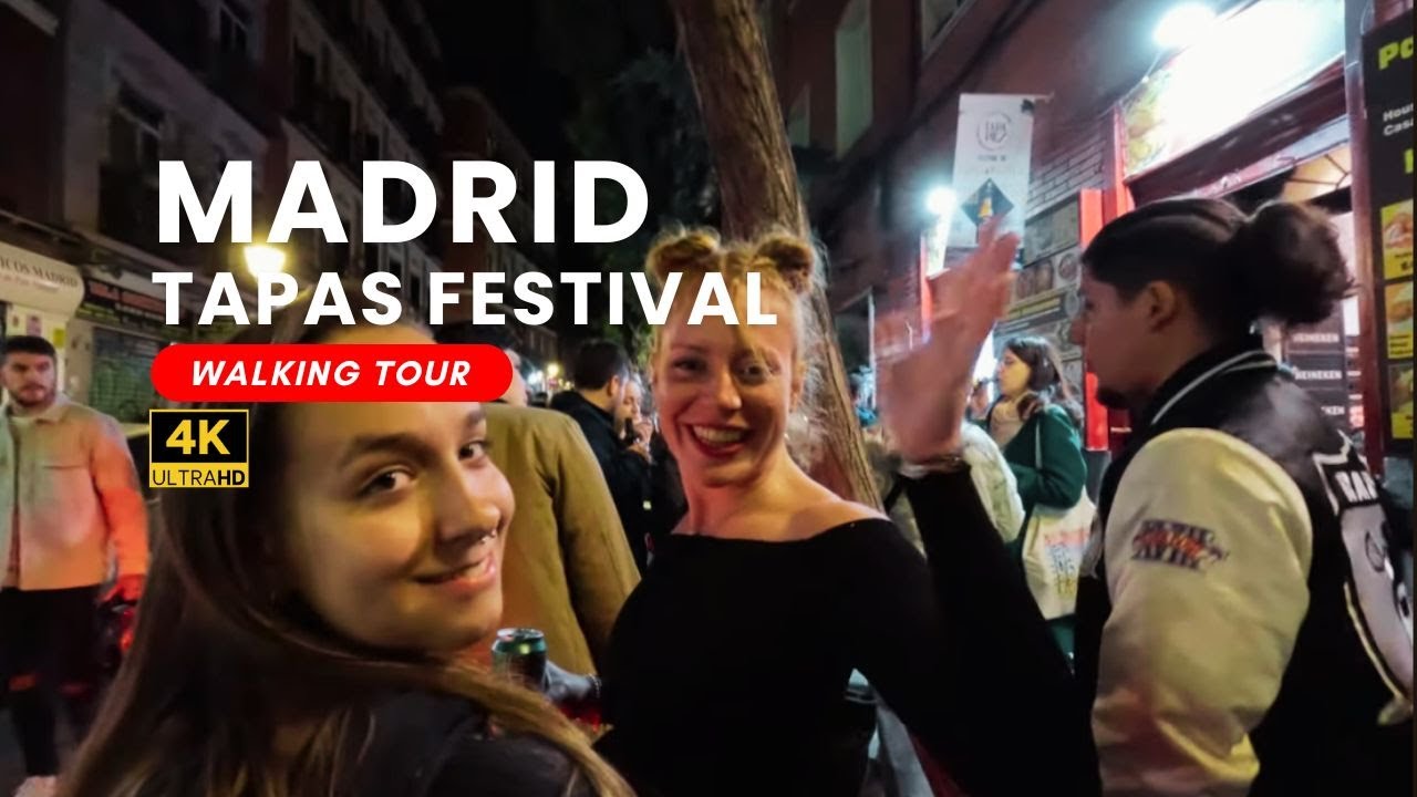 Tapapiés 2024 | Madrid Street Food & Culture Festival | 4K Walking Tour