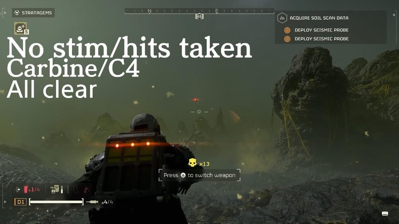 HELLDIVERS 2 Solo no stim/hits/death superhelldive vs Bugs. C4 is A tier!