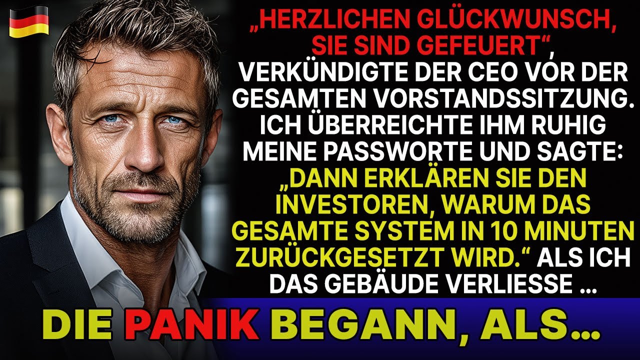 Der CEO hat mich gefeuert und vor dem gesamten Vorstand lächerlich gemacht...