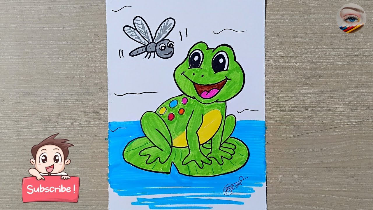 Cute Frog Drawing For Beginners | Easy And Step By Step Drawing |@MadhuraTaldevkar 