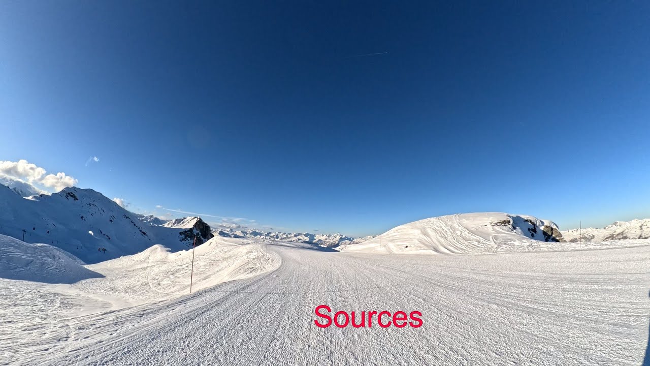 LA PLAGNE Ski -First Run- ROCHE DE MIO-Levasset-Sources-Belle Plagne-PLAGNE BELLECOTE, GoPro 12, 4K