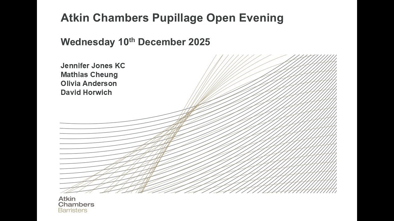 Atkin Chambers Pupillage Open Evening 2025