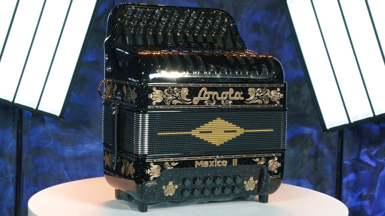 Sonola México II 5 Registros FA Negro Con Brillo Con Diseños Dorados