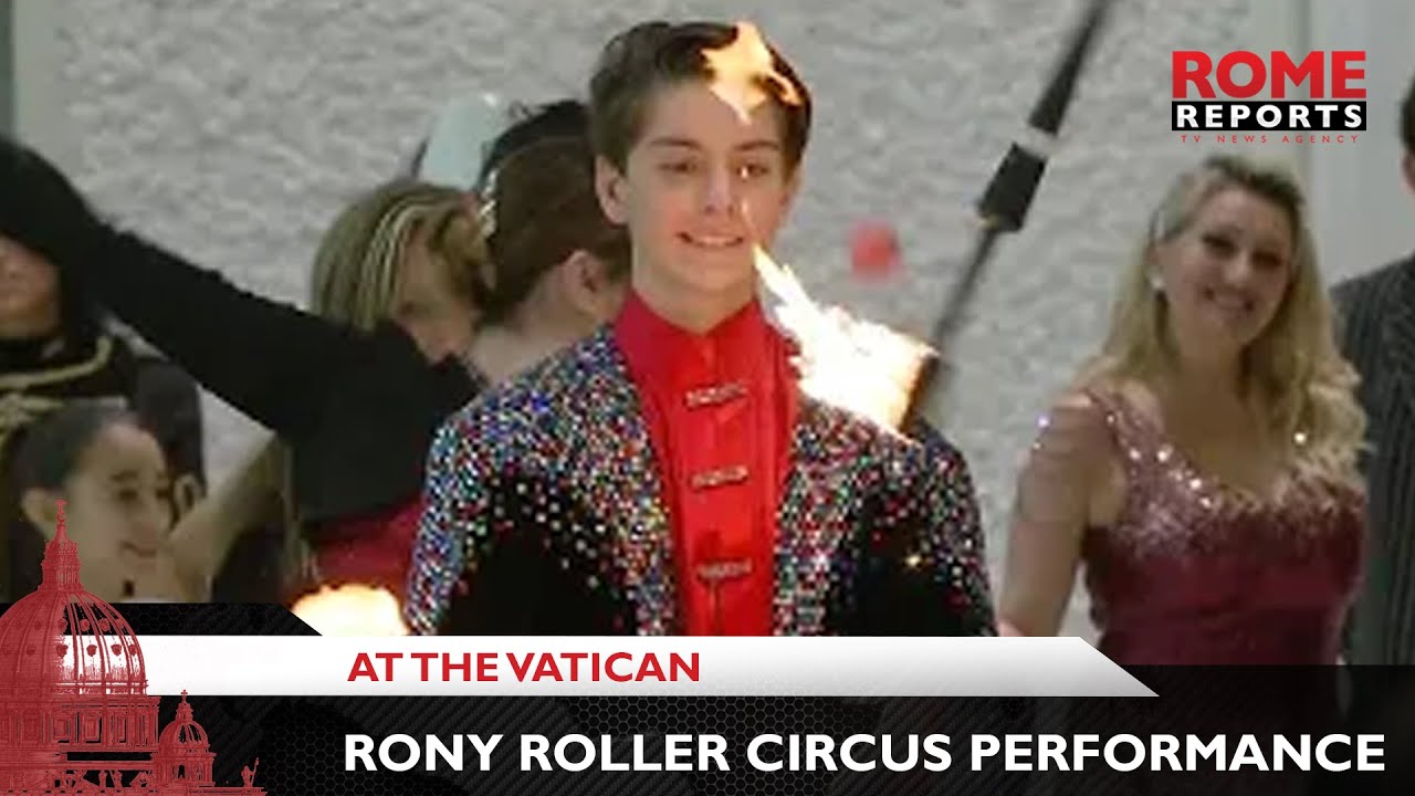 Circus performers bring flaming torches, music and acrobatics to the Pope's Audience