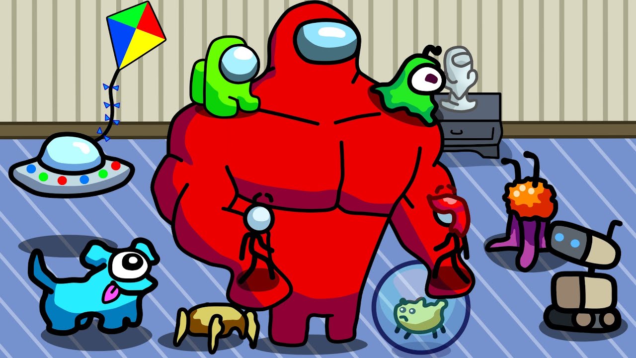 Among Us Every day life pets and Buff crewmate Animation
