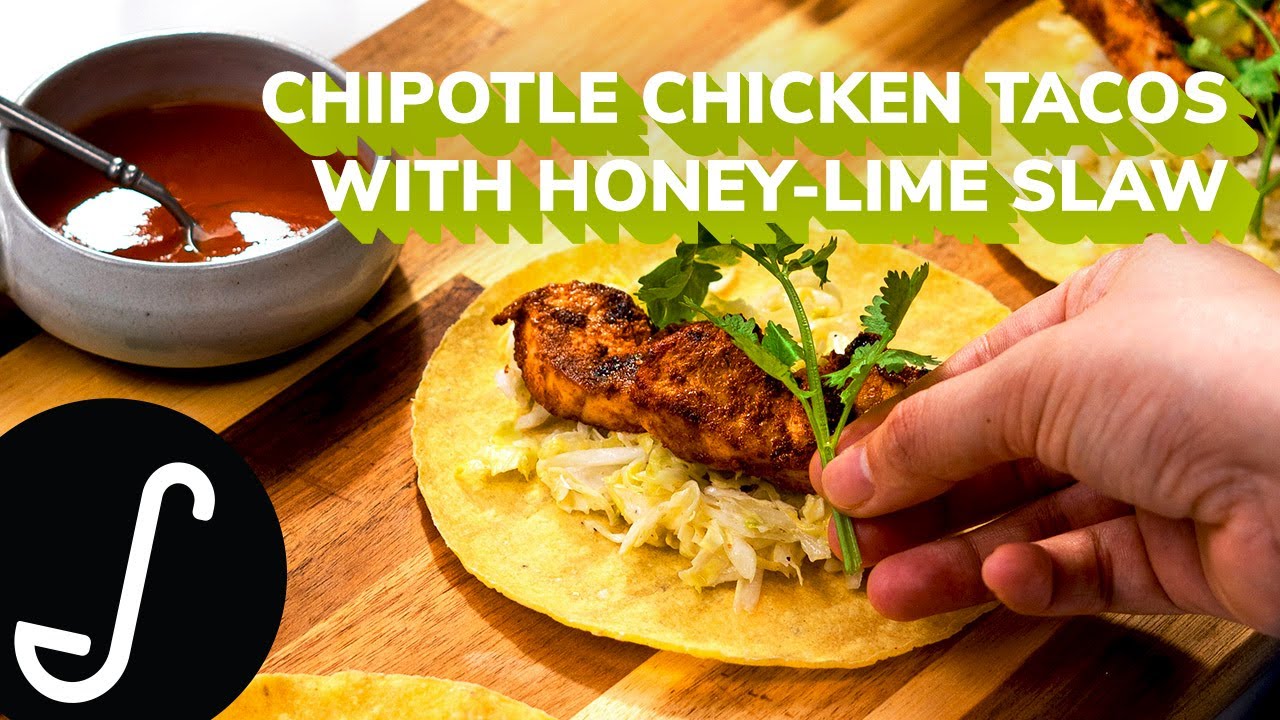 Chipotle Chicken Tacos with Honey Lime Slaw Recipe
