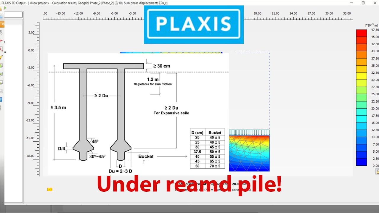 Under reamed pile in plaxis