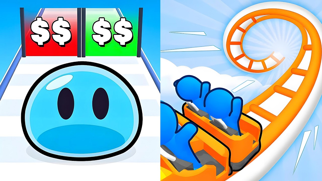 Runner Coaster vs Slime Run Race 😱 ALL LEVELS COMPLETED! (New 2026 Update)