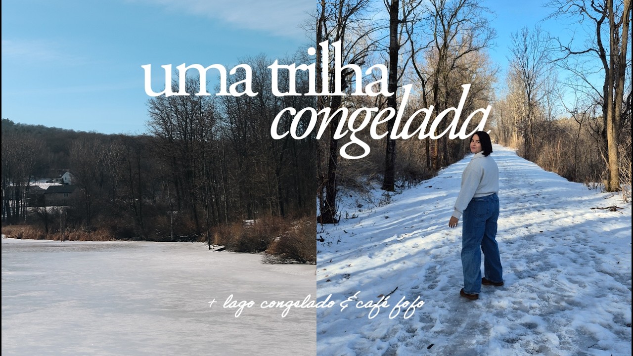 um dia de inverno: trilha na neve, lago congelado & café ❄️