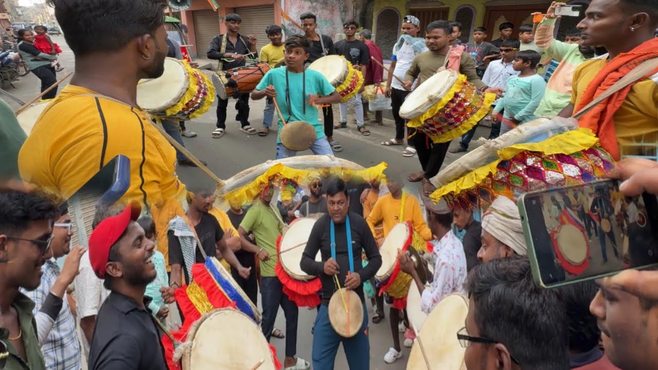 Shyam Sundar Dhol vs Jay Mata Di Dhol Tasha Compition ~ Nabadwip Saraswati Puja 2025