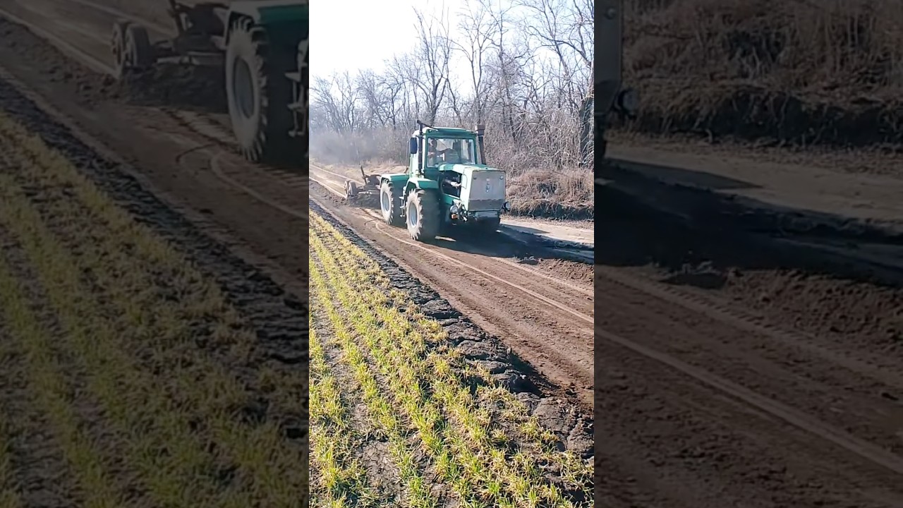 ТРАКТОР ВЫРАВНИВАЕТ ДОРОГУ КАК ПО ЛИНЕЙКЕ 😳🔥#трактор #тракторист #мтз #tractor #кировец #хтз #агро