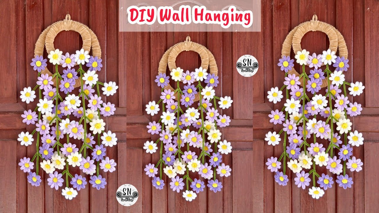 DIY Wall Hanging Flower with Pipe Cleaner | Hiasan Gantung dari Kawat Bulu