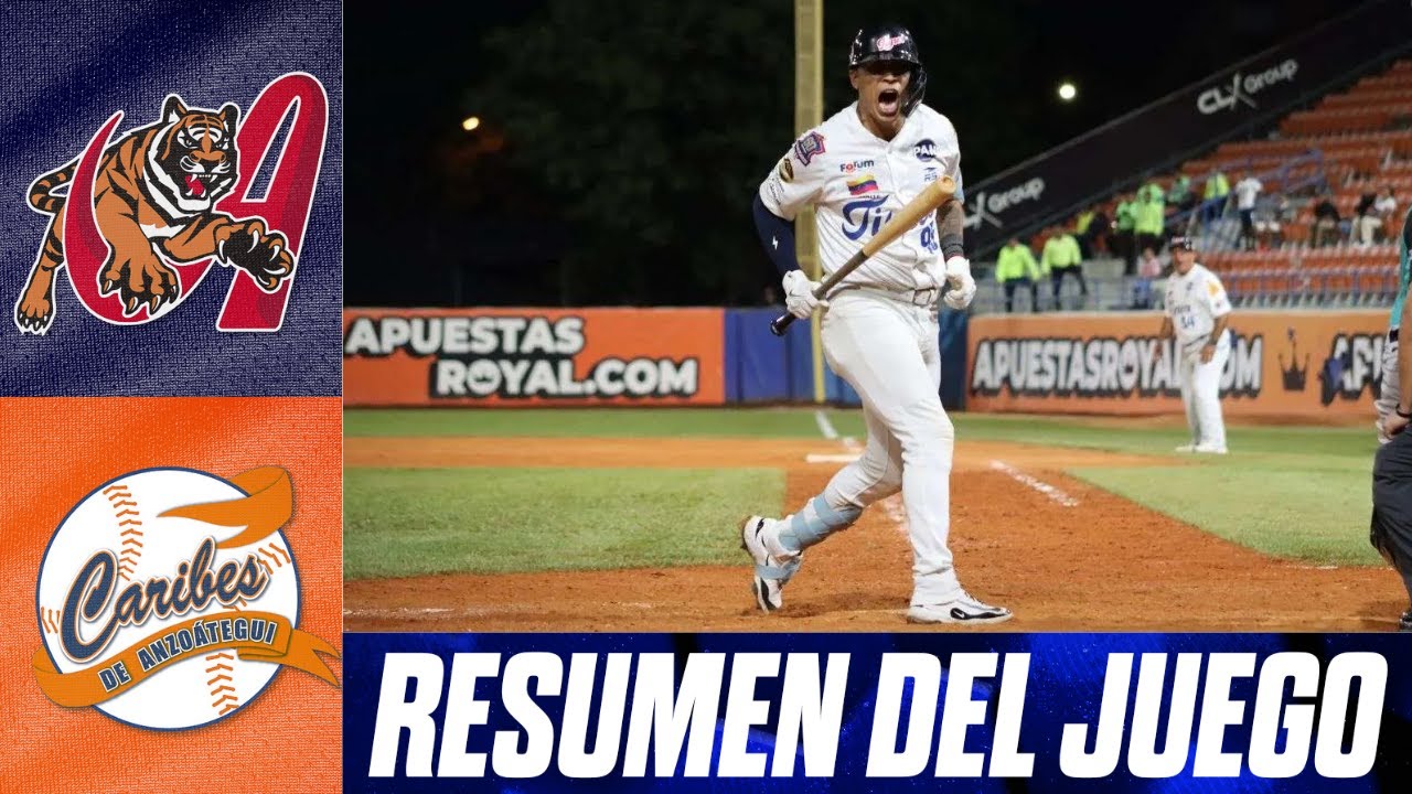 Resumen del juego Tigres de Aragua vs Caribes de Anzo&aacute;tegui | 29 de diciembre de 2025.