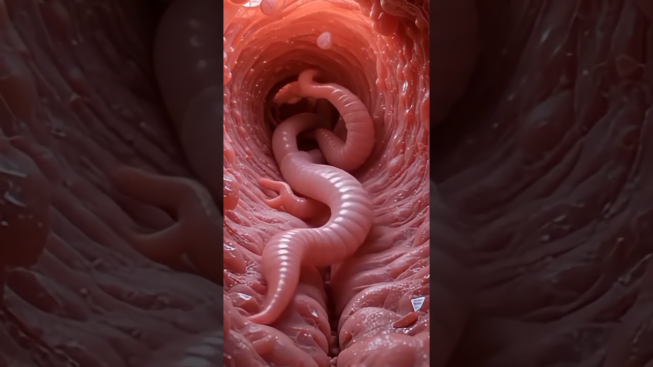3D View Inside Intestines  Worm Infestation Revealed!