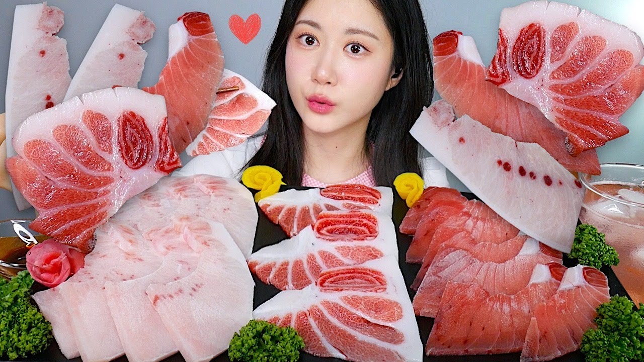 배꼽 모여라🙋‍♀️황새치 배꼽,참다랑어 배꼽,눈다랑어 배꼽💕참치 배꼽살 먹방 Raw Tuna Sashimi マグロのお刺身 | eating show | mukbang asmr