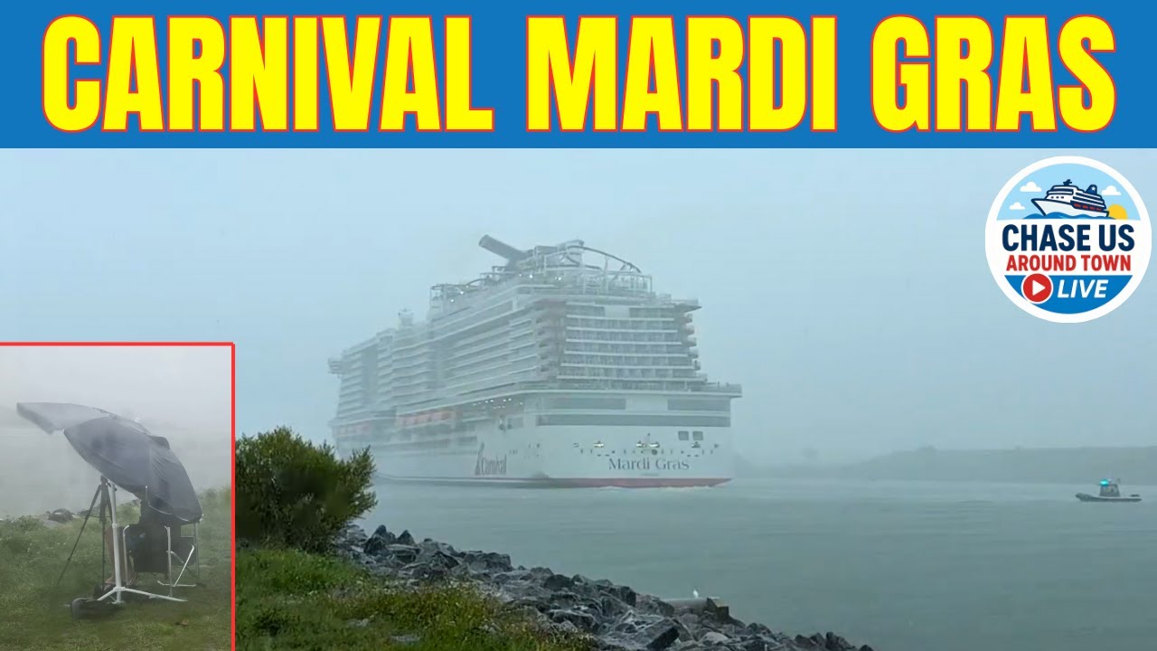 Stormy Sail Away! Carnival Mardi Gras Leaves Port Canaveral in Wild Weather
