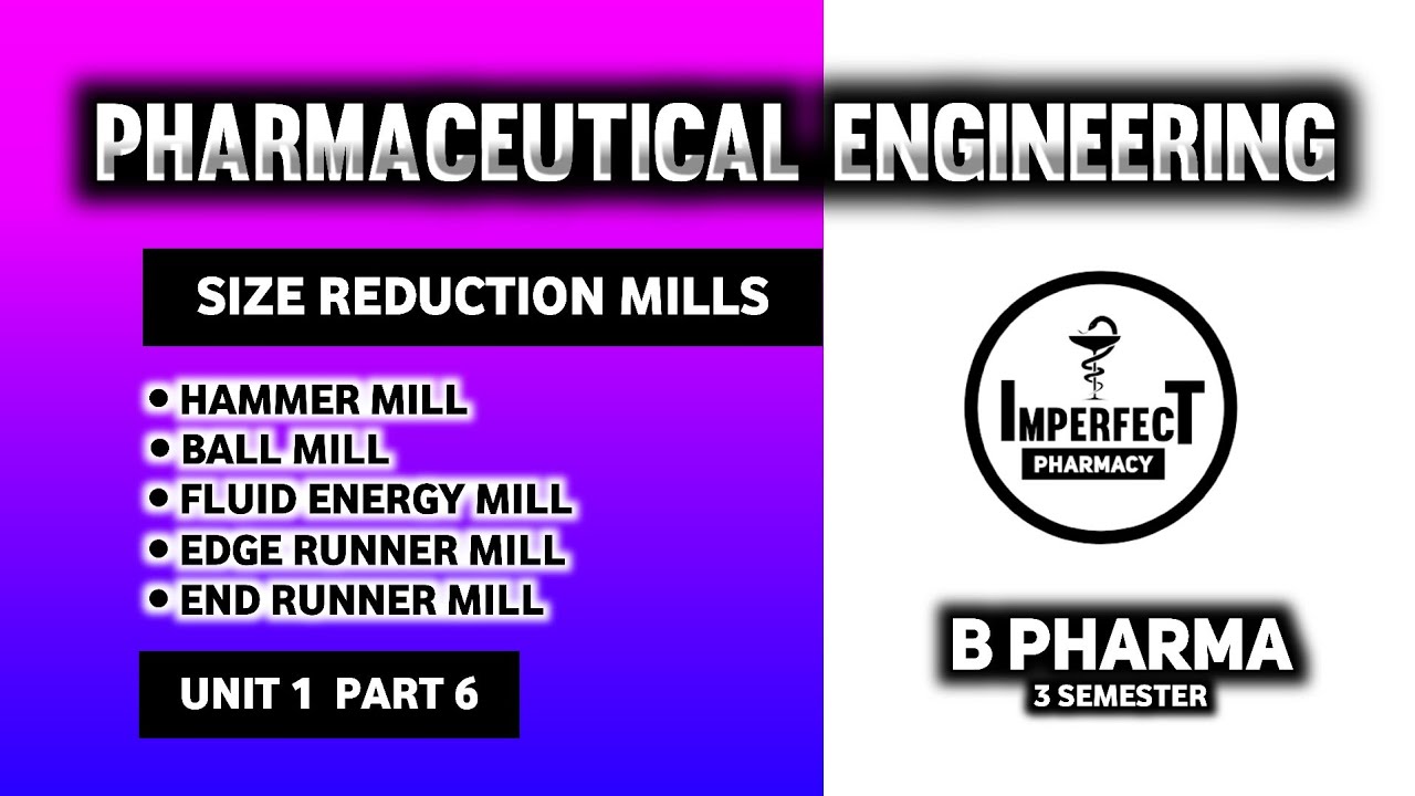 Hammer Mill | Ball Mill | Fluid Energy Mill | Edge Runner Mill | End Runner Mill | B Pharma 3rd Sem