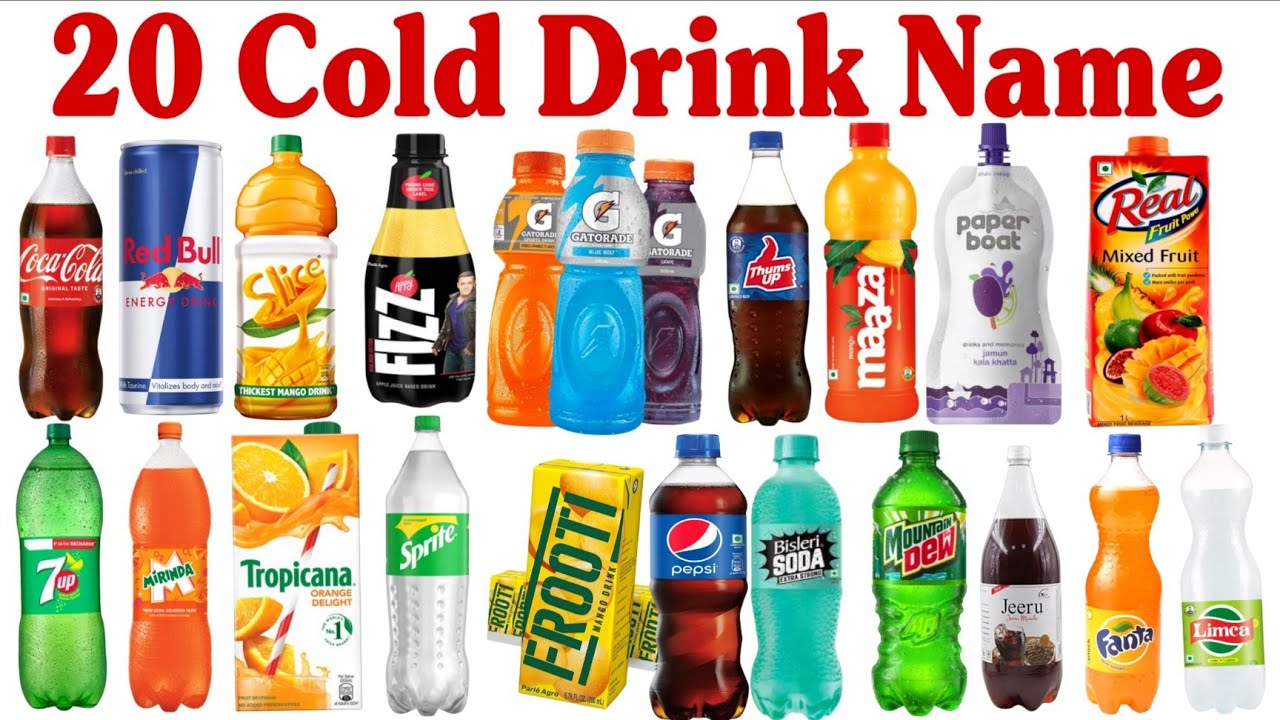20 Cold Drink के नाम | Cold Drinks Name in English and Hindi | Kids Learning Video