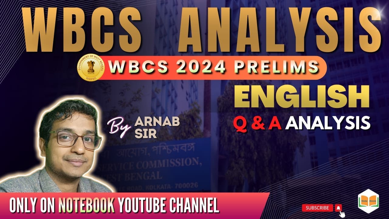 ENGLISH || Q & A Analysis || CLASS-1 || WBCS 2024 Preliminary || Arnab Sir || Note Book