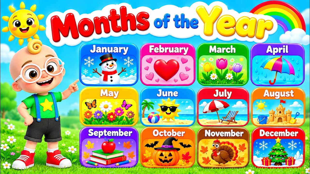 Learn 12 Months of the Year 📅 | Months Song for Toddlers & Preschool Kids | Educational Kids Song
