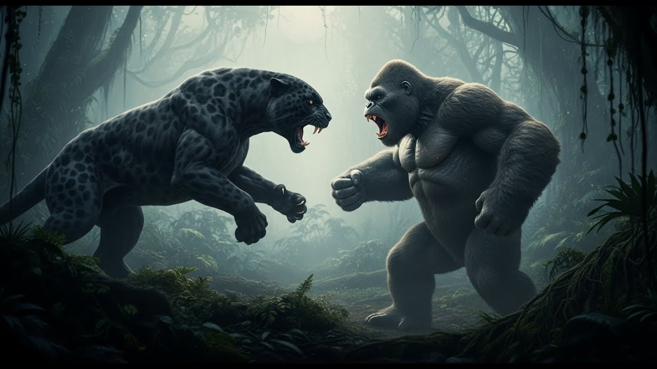 epic clash king kong vs giant black panther the jungles deadliest predator awakens