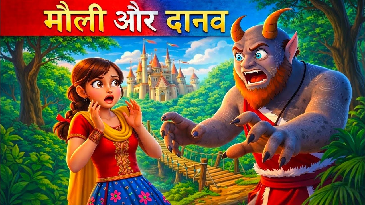 मौली और दानव, Molly and the Giant Story | Hindi Kahani @Chitrakatha_Kids_Nursery 