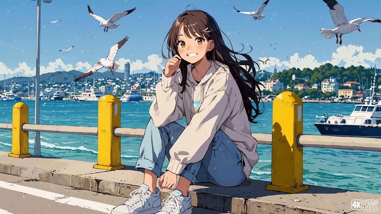 Cozy Morning By The Sea 🌊 Chill Morning Vibes With Ocean Waves To Relax & Feel Happy 🌊 Lofi Spring