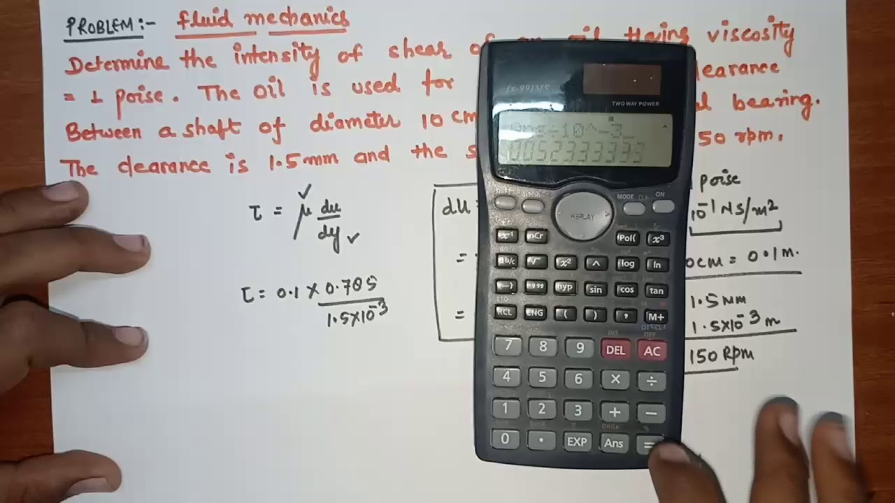 5. VISCOSITY NUMERICAL PROBLEM No.2 || TECHNICAL CLASSES || IN HINDI