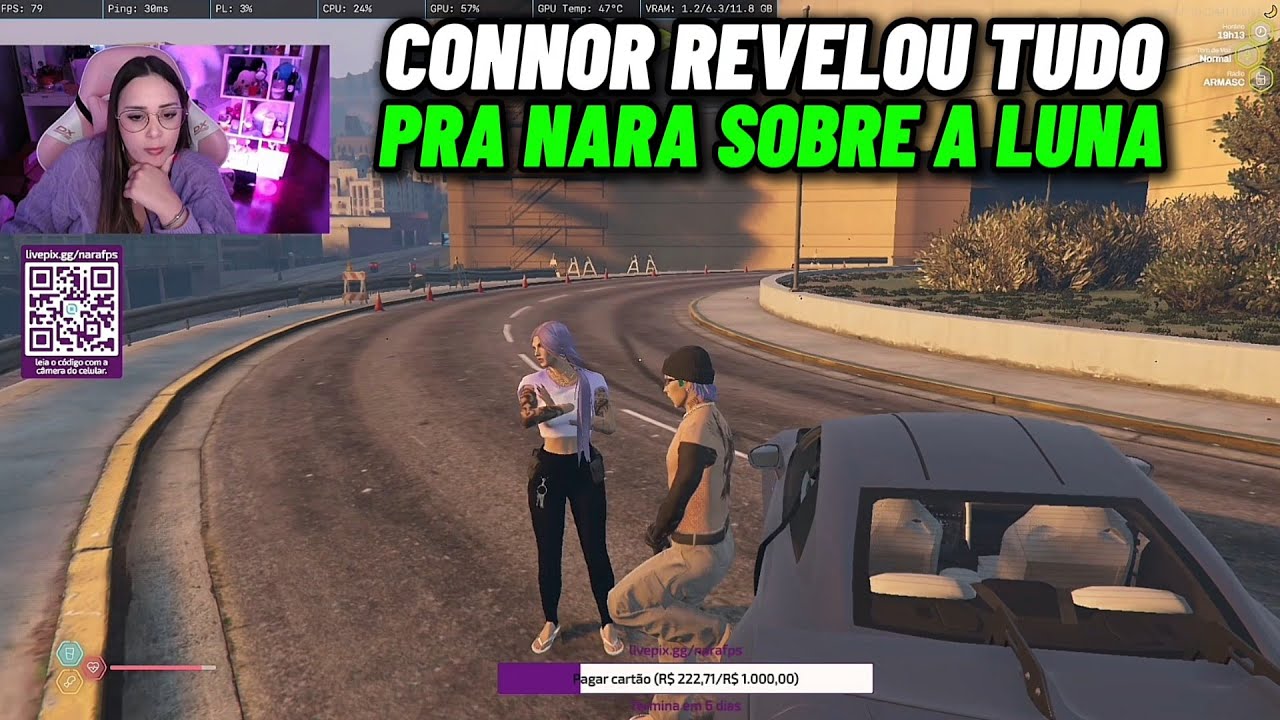 VISÃO DA NARA COM CONNOR REVELANDO QUE BEIJOU A LUNA E PERGUNTOU SOBRE ELA E PURPOU