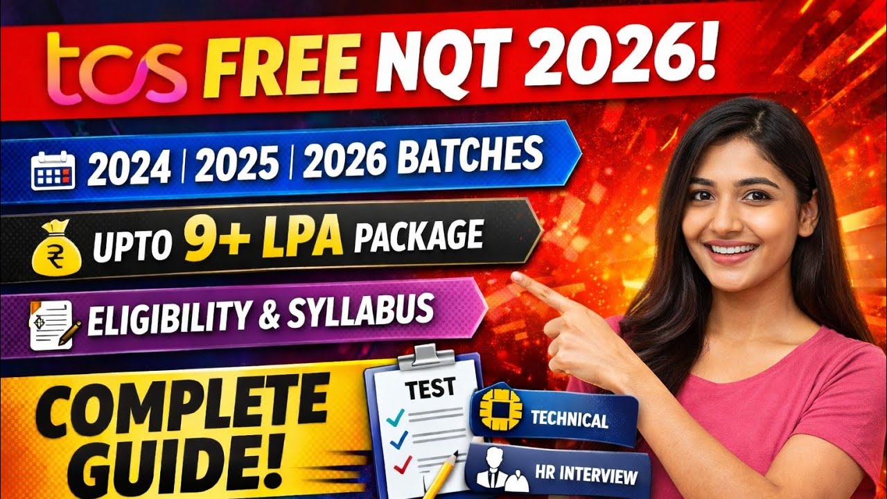 TCS Free NQT 2026 [ Eligibility | Paper Pattern | Package ]Roadmap 🔥 ✅
