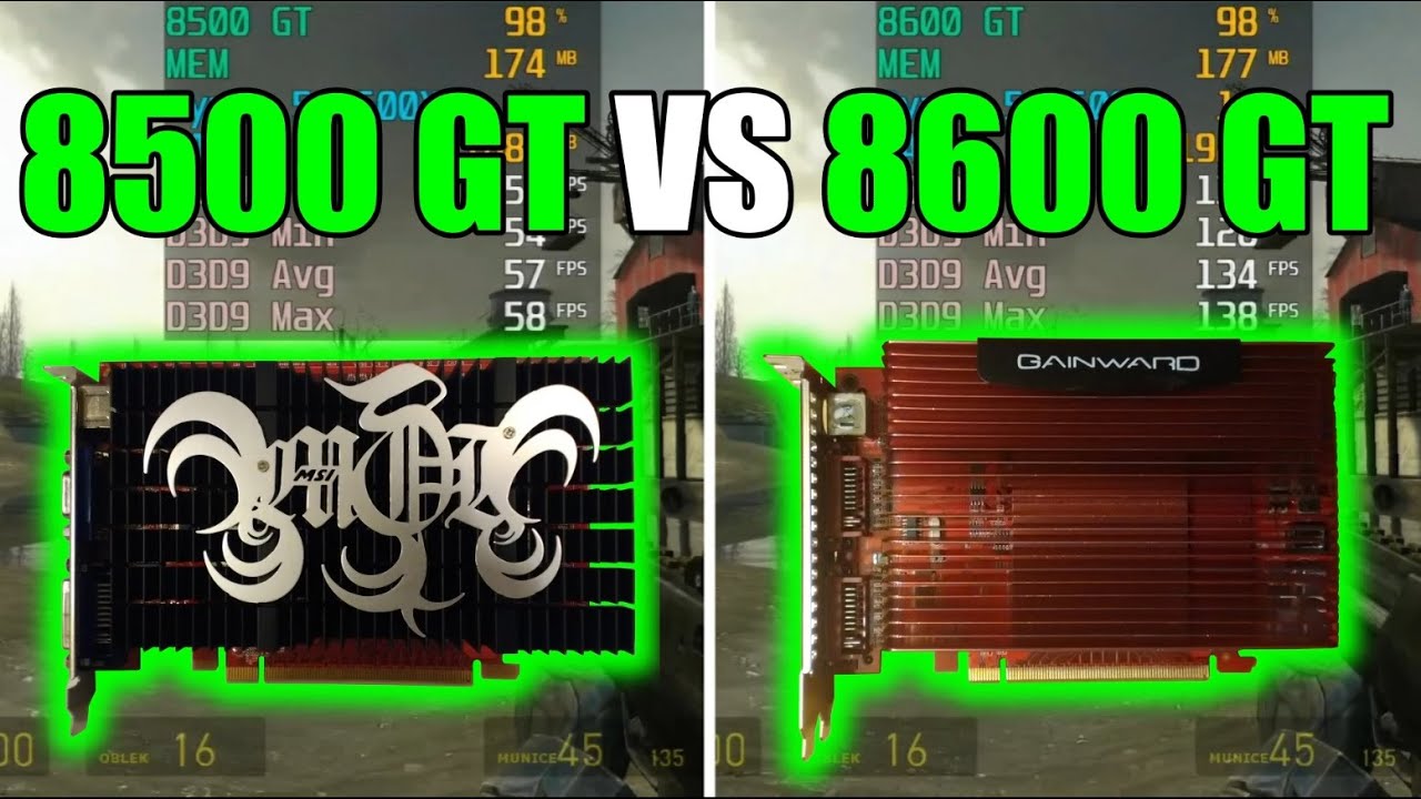 GeForce 8500 GT vs GeForce 8600 GT Test In 8 Games (No FPS Drop - Capture Card)