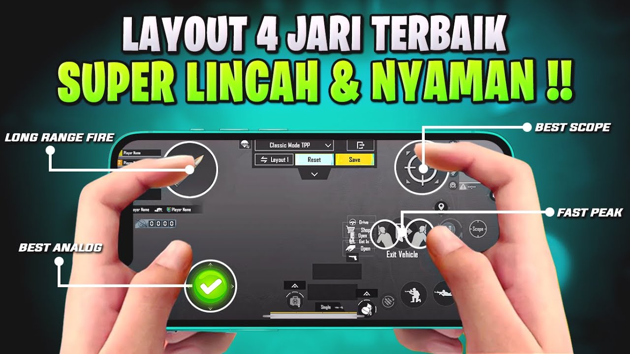 SETTING KONTROL 4 JARI AGAR LINCAH PUBG MOBILE | CARA SETTING CONTROL LAYOUT PUBG MOBILE TERBAIK