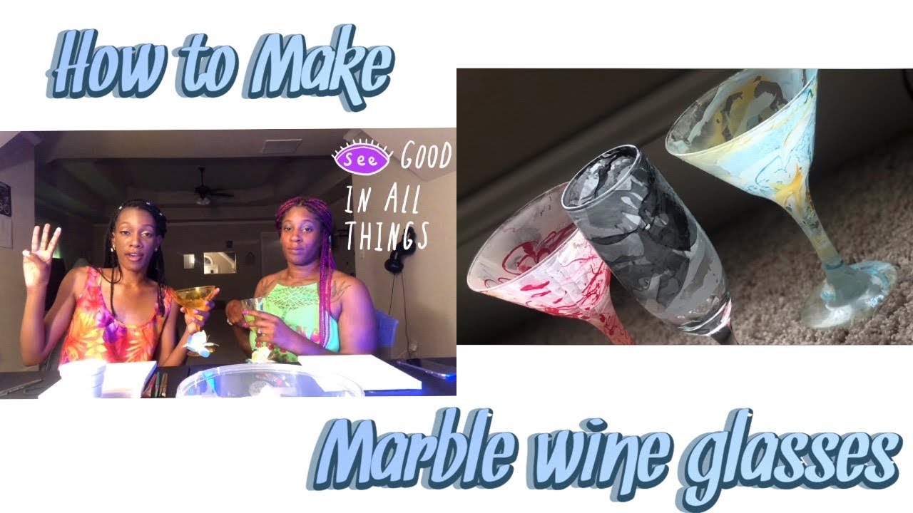 DIY Marble Wine Glasses