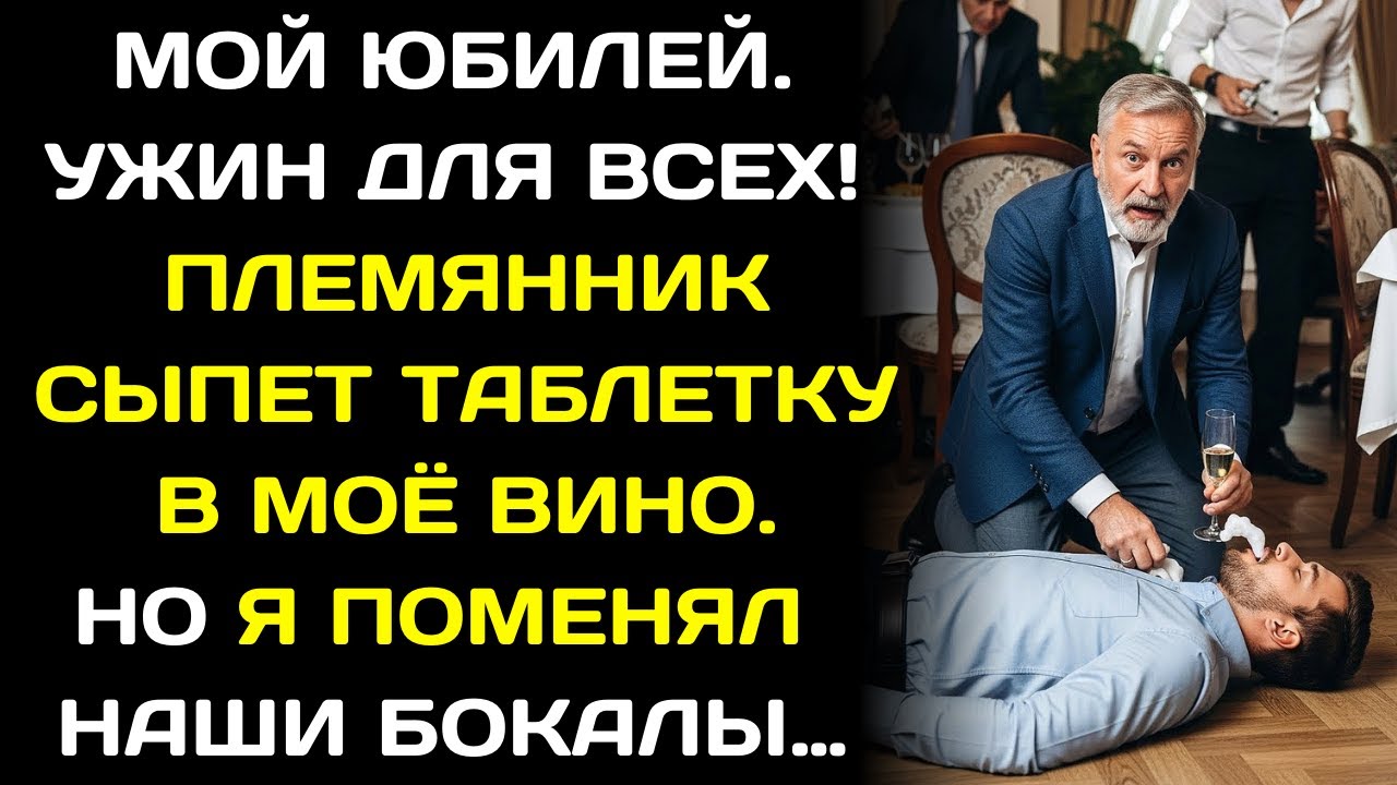 Племянник хотел отравить меня на вечеринке. Я поменяла бокалы, и он сам стал своей жертвой.