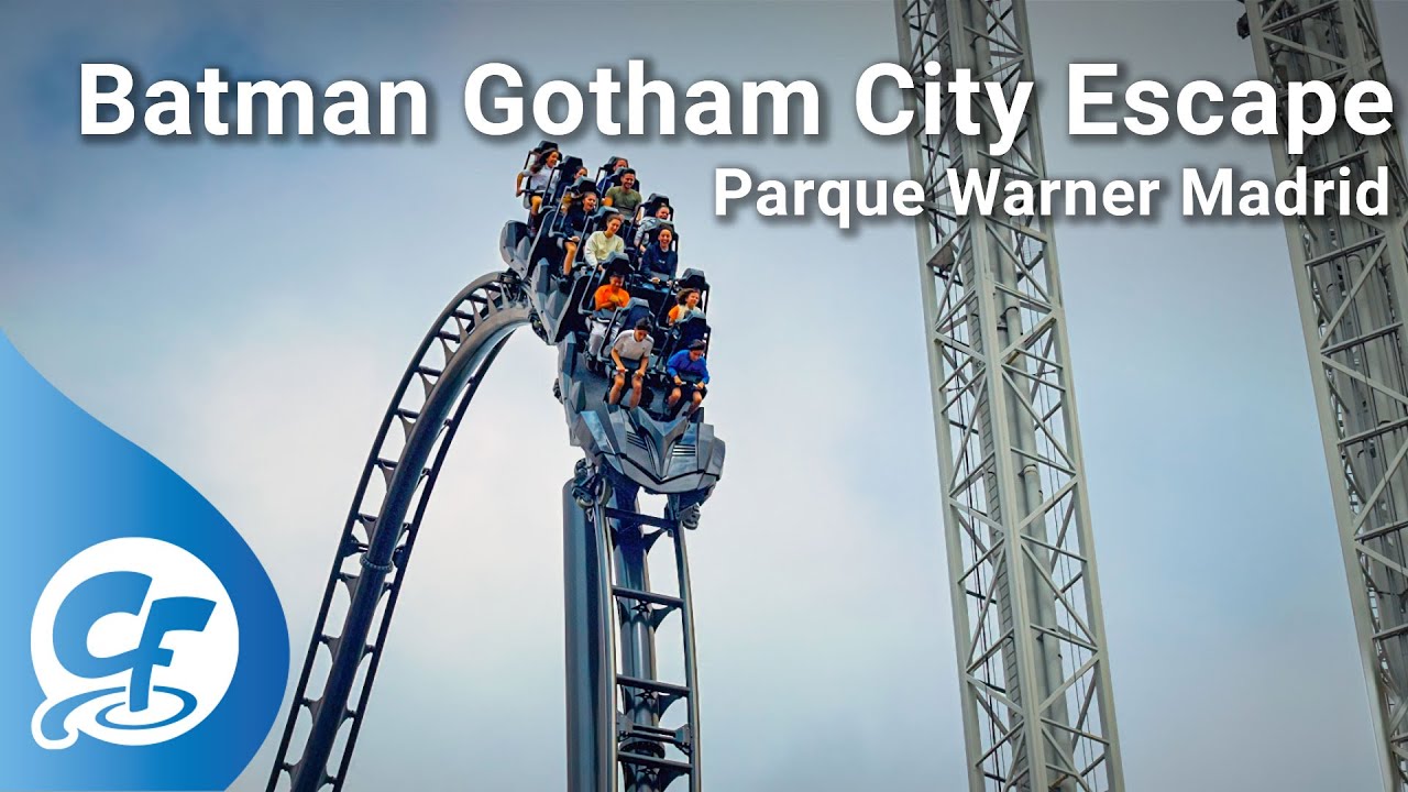 Batman Gotham City Escape 4K off-ride B-Roll Parque Warner Madrid