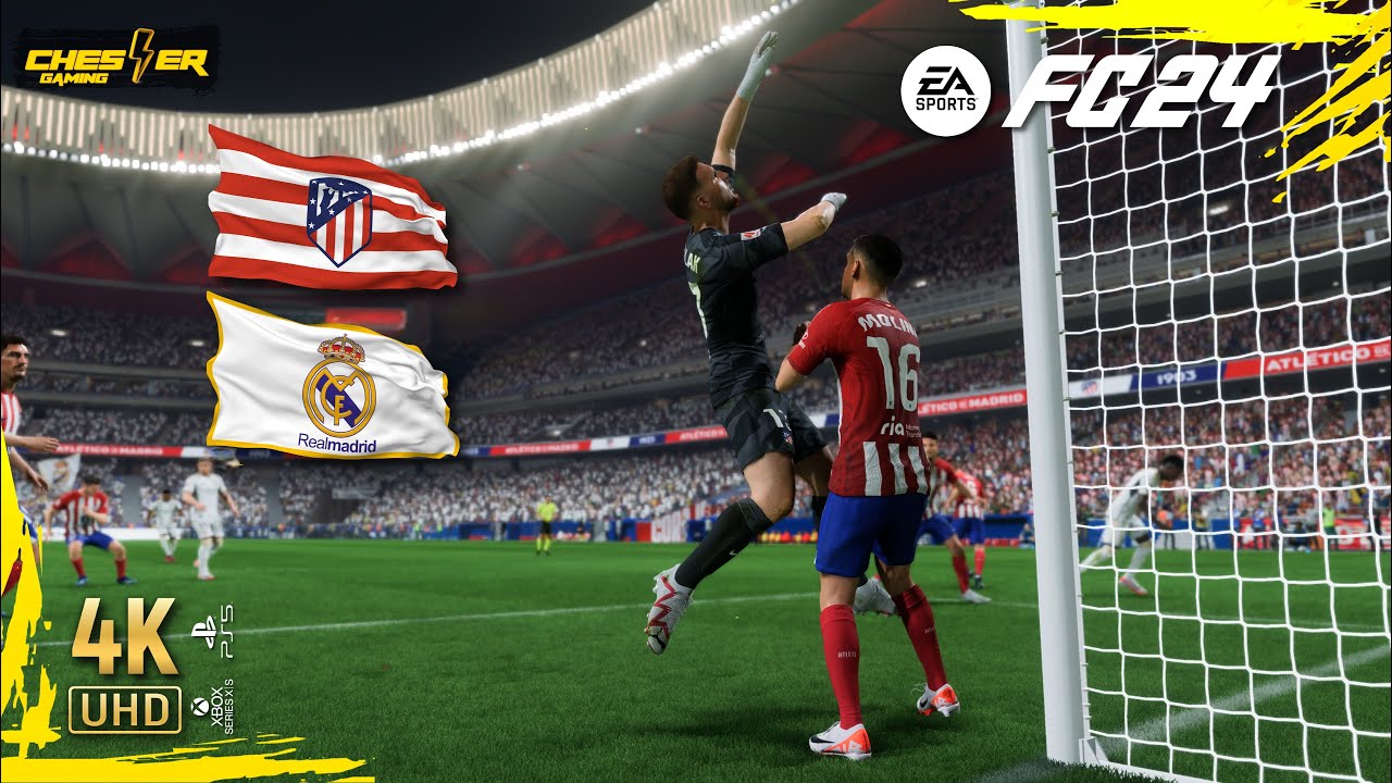 فيفا 24 ريال مدريد ضد أتليتكو مدريد تعليق عربي بصوت فارس عوض النسخة المحسنة | FIFA 24 -  4K 60 FPS