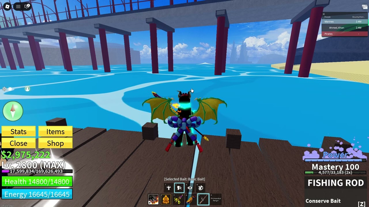 Fishing in second sea blox fruits!!!!
