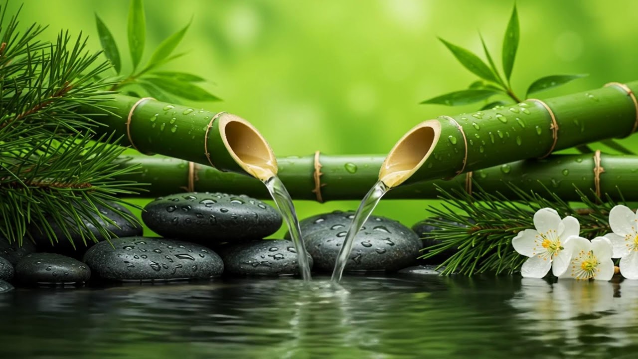Nature’s Serenity in Bamboo Fountain – Tranquil Healing Music for Sleep and Meditation