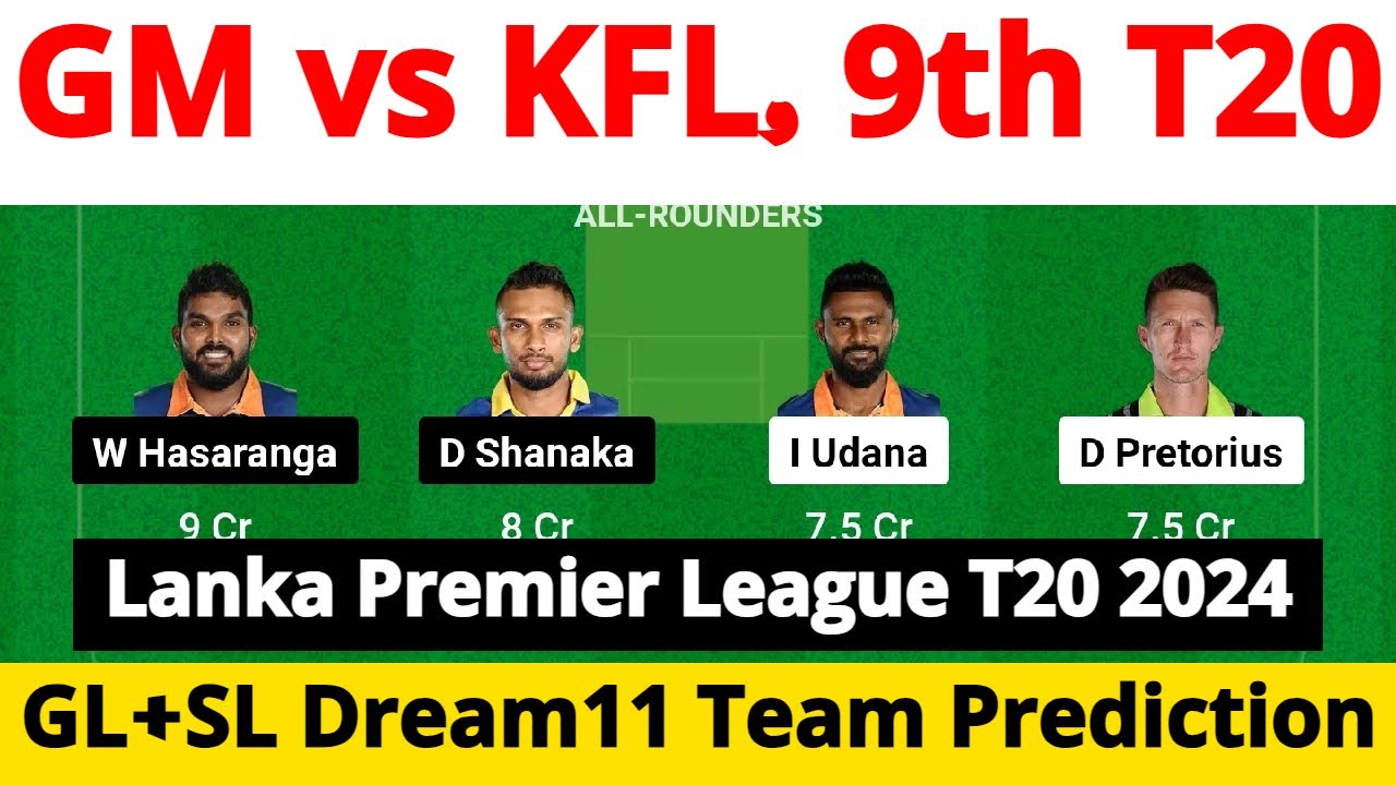 GM vs KFL Dream11 Prediction | GM vs KFL Dream11 | GM vs KFL Dream11 Prediction