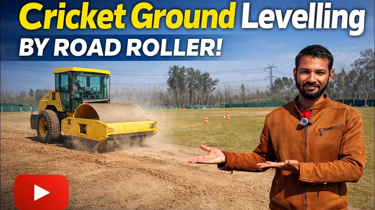 How Road Roller Levelled Cricket Ground ! Full Process ! Cricket Zone ! 