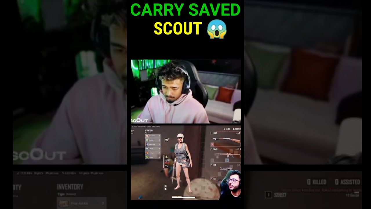 Carryminati Saved Scout 😱 Carry 1v4 to save scout 