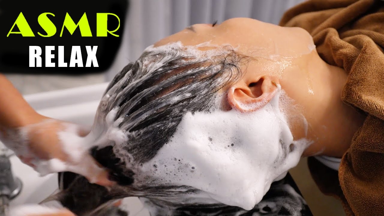 ASMR Relaxing Facial Massage & Deep Hair Wash 💆‍♀️ Soothing Hair Drying Sounds