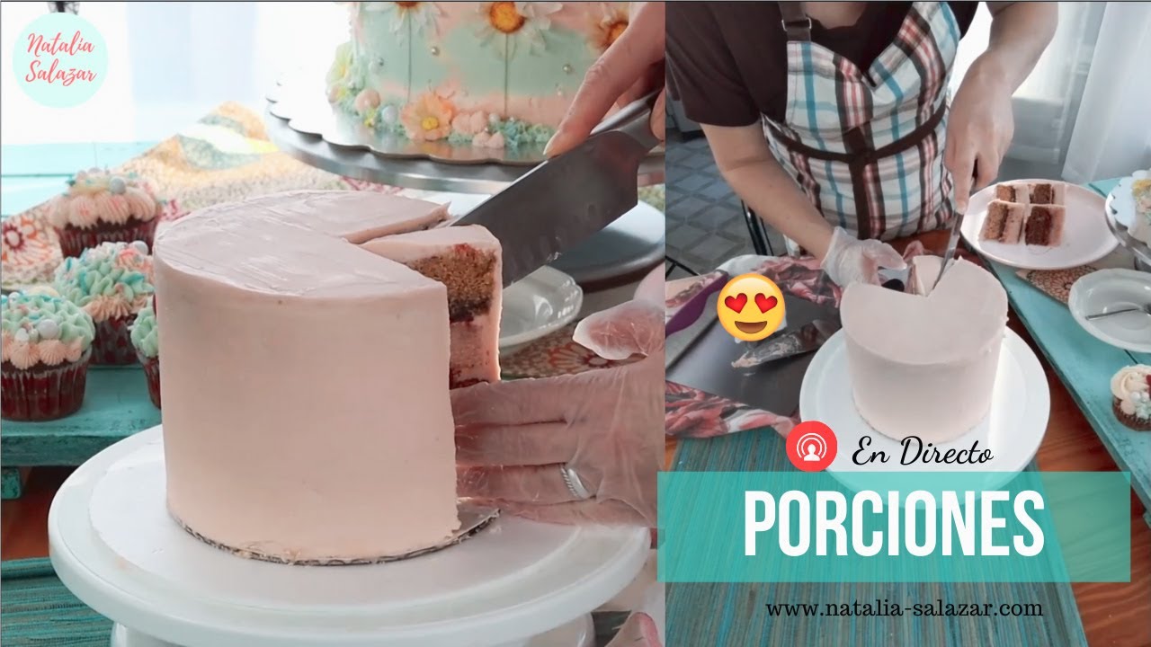 ✌️Dos técnicas para CORTAR una torta ALTA😎| Natalia Salazar| En Directo