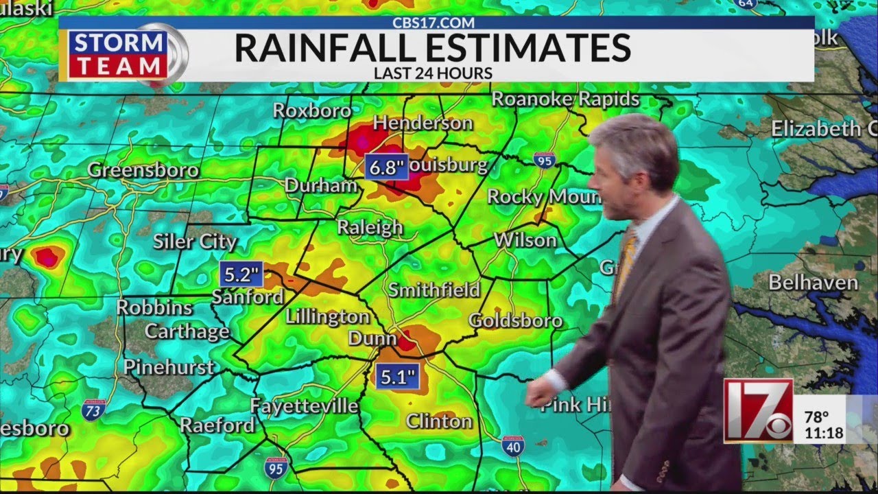 VIDEO: Rainfall totals for central NC for July 14
