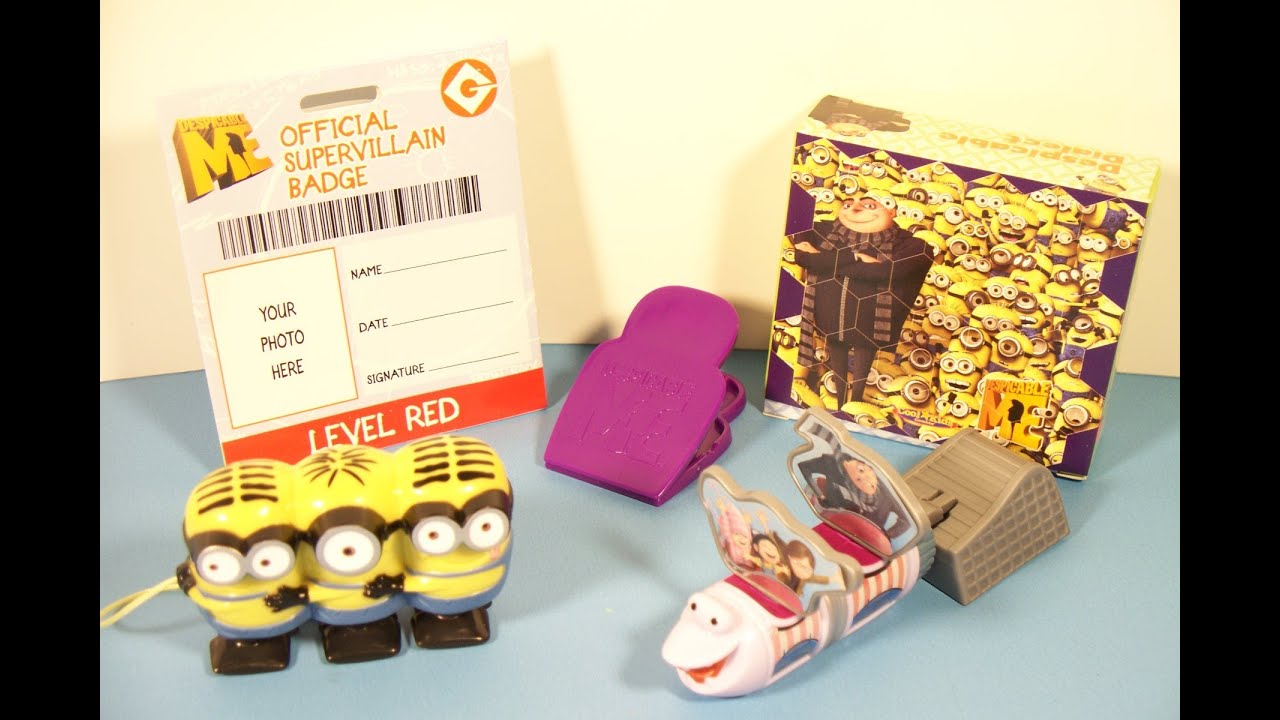 2010 DESPICABLE ME SET OF 4 HARDEE'S MOVIE COLLECTION VIDEO REVIEW